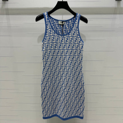 FEND 25S CROCHET FLORAL LOGO PINAFORE DRESS 264221