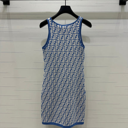 FEND 25S CROCHET FLORAL LOGO PINAFORE DRESS 264221