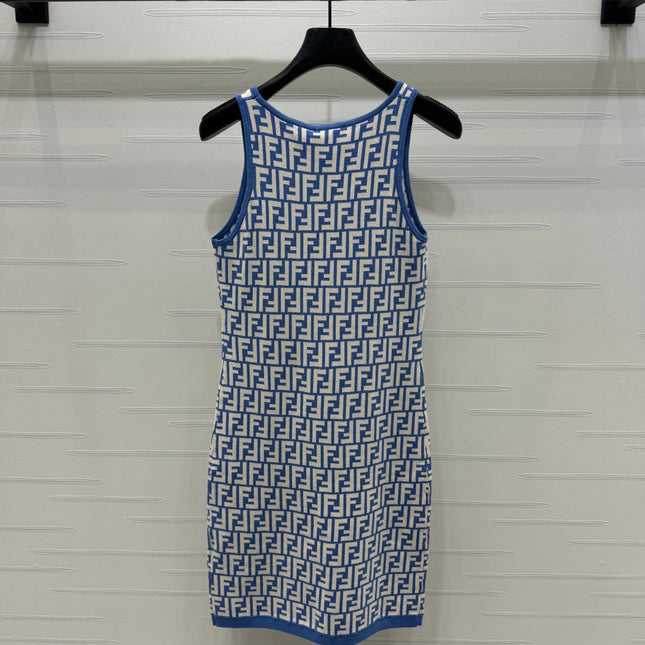 FEND 25S CROCHET FLORAL LOGO PINAFORE DRESS 264221