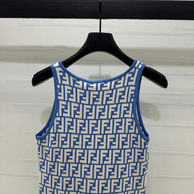 FEND 25S CROCHET FLORAL LOGO PINAFORE DRESS 264221