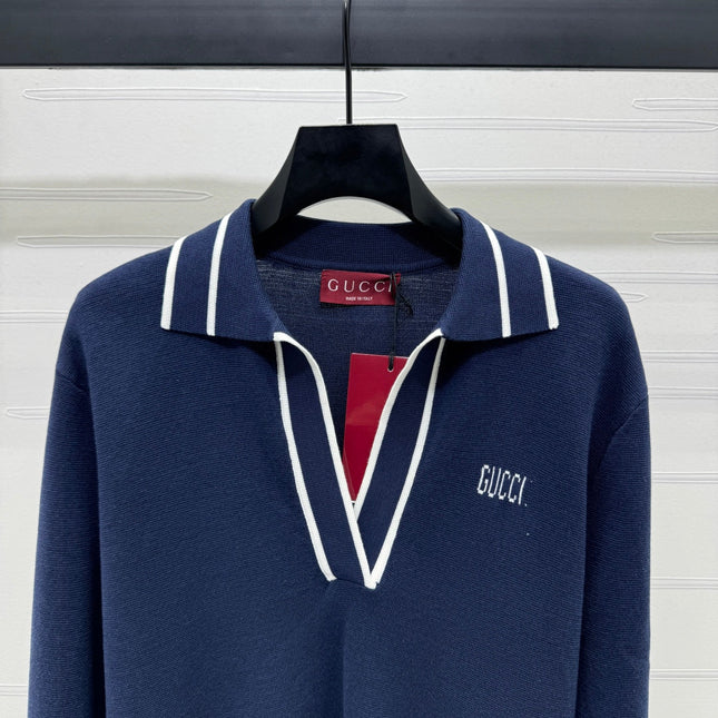 GUCCI V-NECK LONG-SLEEVE KNIT SWEATER 274823