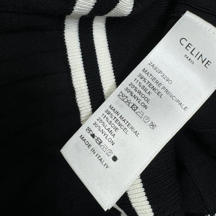 CELINE SHORT-SLEEVE KNIT TOP BLACK 274820