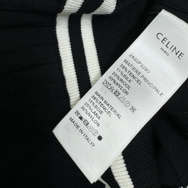 CELINE SHORT-SLEEVE KNIT TOP BLACK 274820