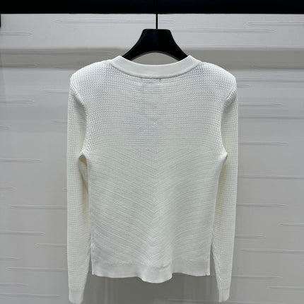 BALMAIN 25S KNITTED ROUND NECK LONG SLEEVE CARDIGAN 264243