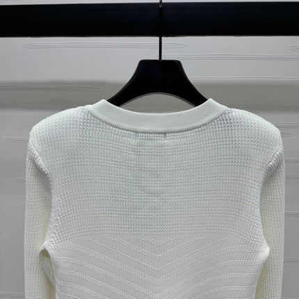 BALMAIN 25S KNITTED ROUND NECK LONG SLEEVE CARDIGAN 264243