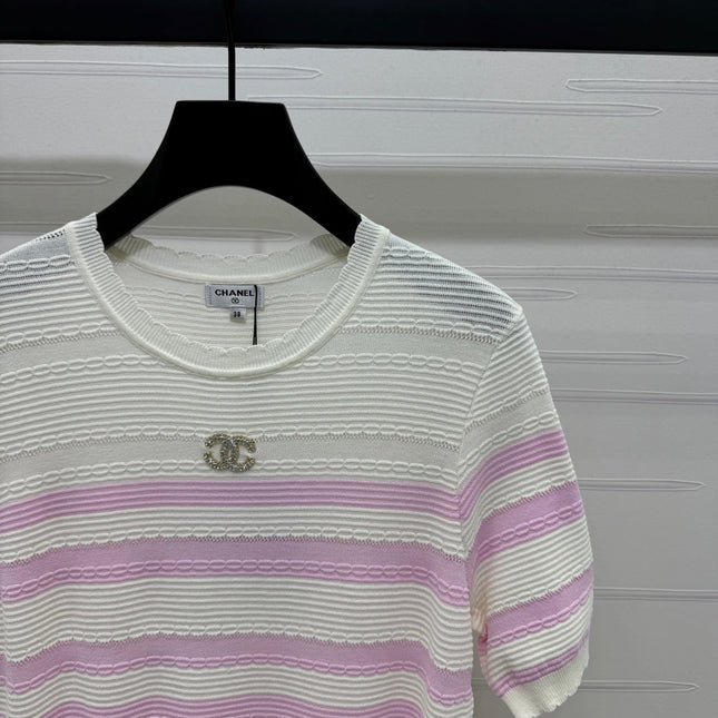 CHANEL SHORT-SLEEVE KNIT TOP 269464