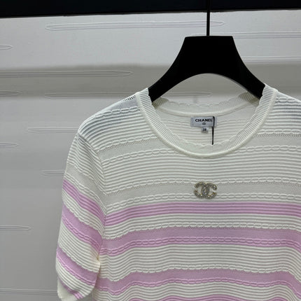 CHANEL SHORT-SLEEVE KNIT TOP 269464