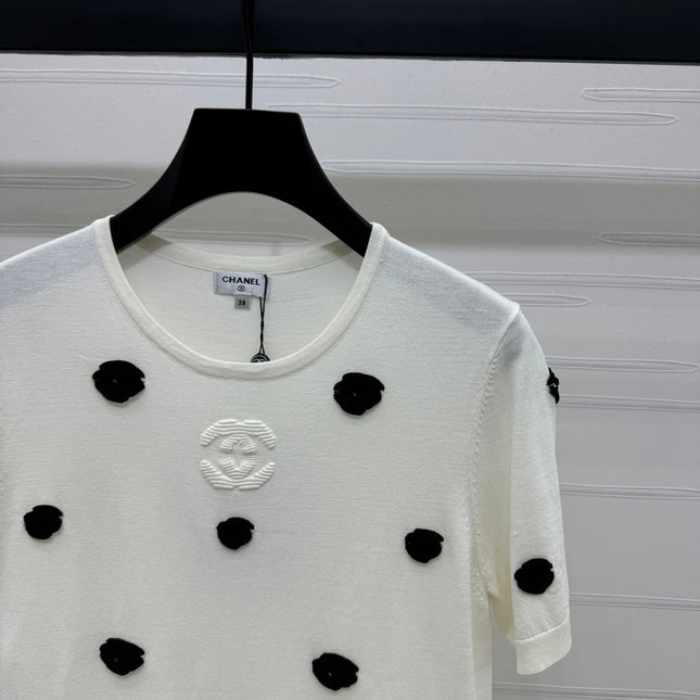 CHANEL SHORT-SLEEVE KNIT TOP 269465