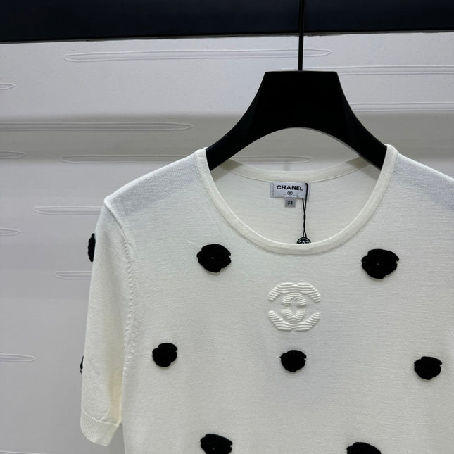 CHANEL SHORT-SLEEVE KNIT TOP 269465