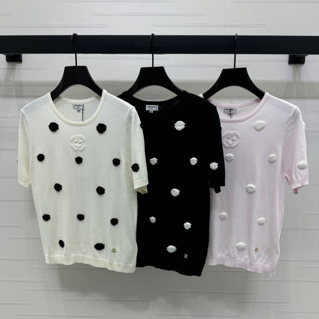 CHANEL SHORT-SLEEVE KNIT TOP 269465