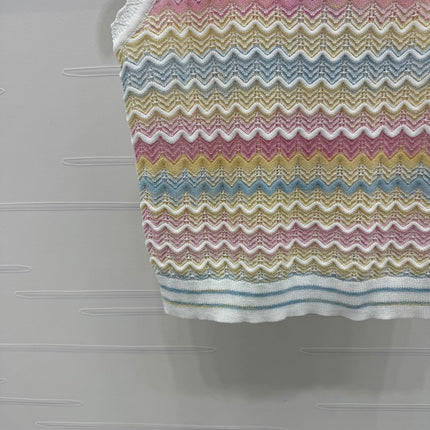 Chanel 25 Multicolor Striped Knitted Tank Top