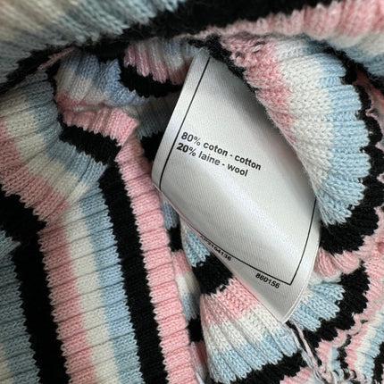 Chanel 25 Pink Black Striped Knit Tank Top