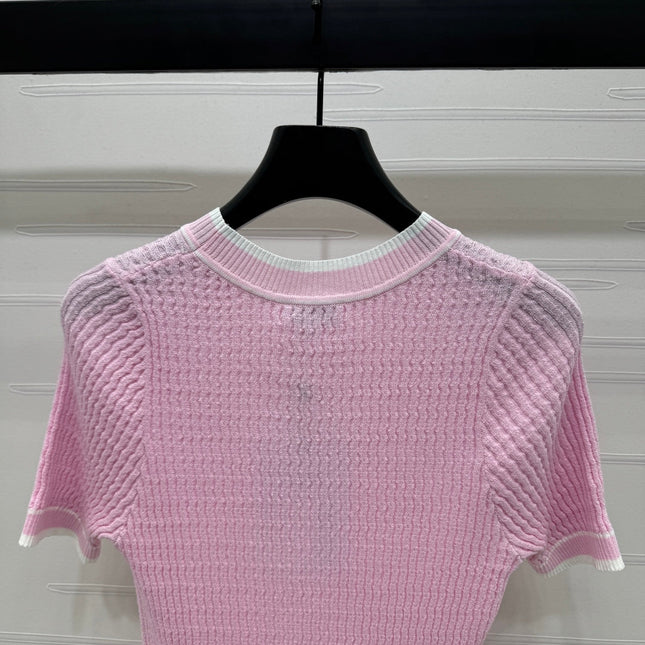 CHANEL 25S SHORT SLEEVE CREW NECK SWEATER 264254
