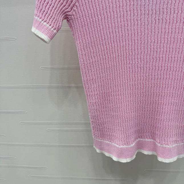 CHANEL 25S SHORT SLEEVE CREW NECK SWEATER 264254