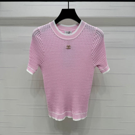 CHANEL 25S SHORT SLEEVE CREW NECK SWEATER 264254