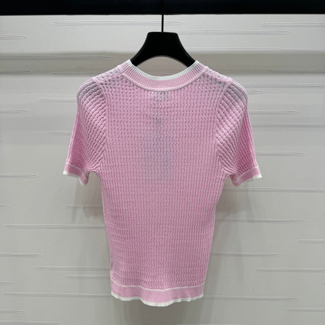 CHANEL 25S SHORT SLEEVE CREW NECK SWEATER 264254