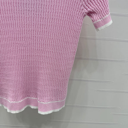CHANEL 25S SHORT SLEEVE CREW NECK SWEATER 264254