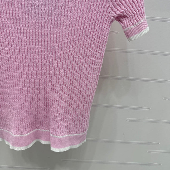 CHANEL 25S SHORT SLEEVE CREW NECK SWEATER 264254