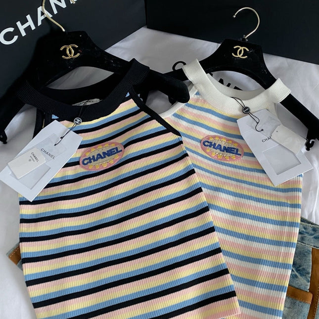 CHANEL KNITTED HALTER TOP