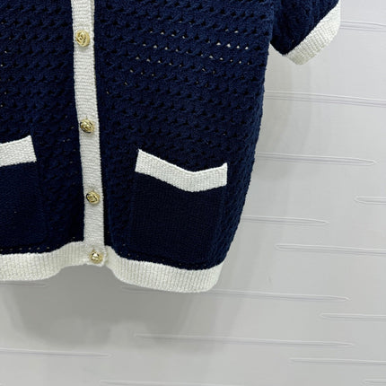 GUCCI SHORT-SLEEVE KNIT CARDIGAN 273214