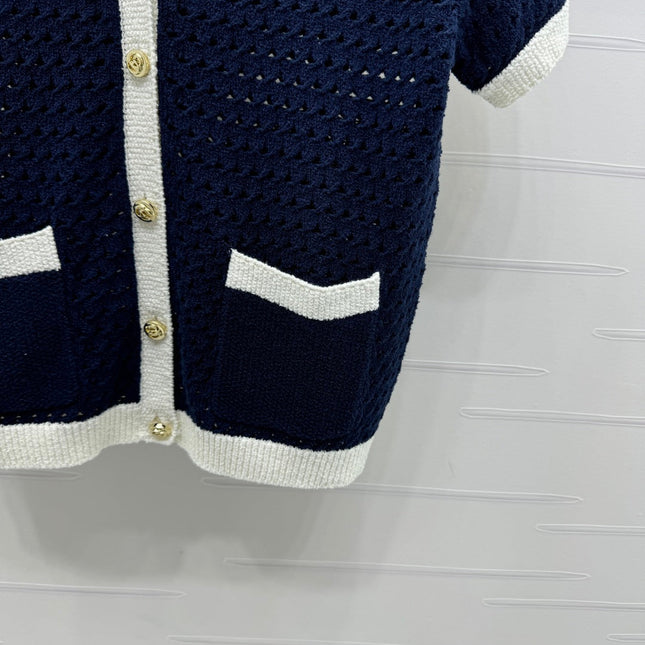 GUCCI SHORT-SLEEVE KNIT CARDIGAN 273214