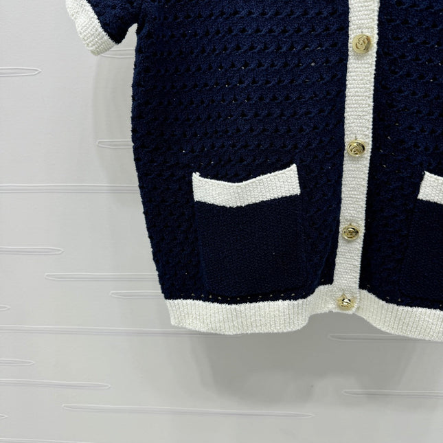 GUCCI SHORT-SLEEVE KNIT CARDIGAN 273214