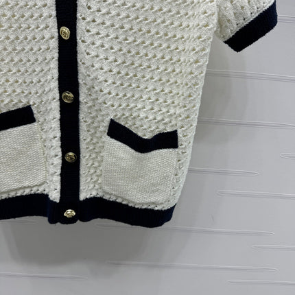 GUCCI SHORT-SLEEVE KNIT CARDIGAN 273215