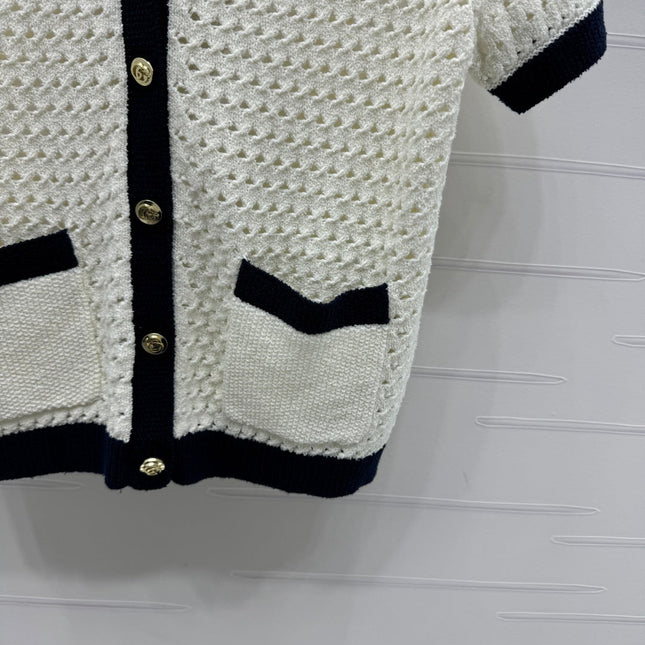 GUCCI SHORT-SLEEVE KNIT CARDIGAN 273215