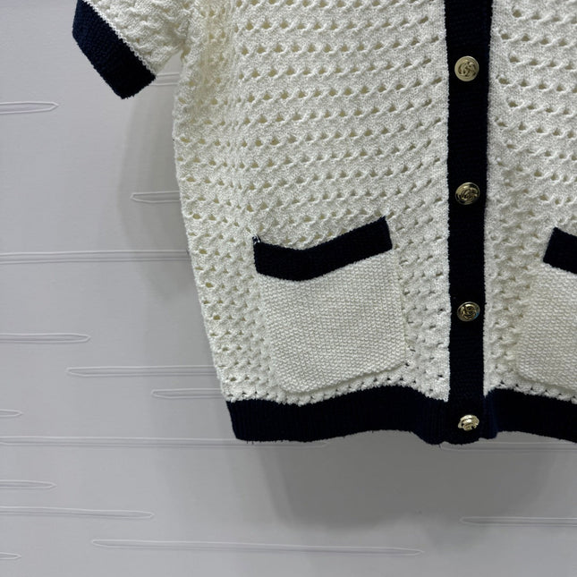GUCCI SHORT-SLEEVE KNIT CARDIGAN 273215