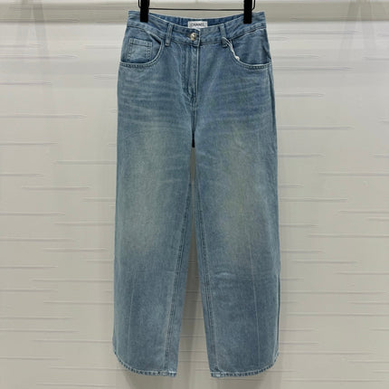 CHANEL 25S HIGH WAISTED DENIM PANTS 264194