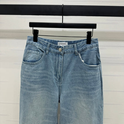CHANEL 25S HIGH WAISTED DENIM PANTS 264194