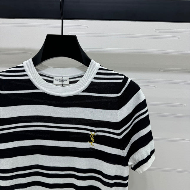 YSL 25S WHITE COLLAR SHORT SLEEVE T-SHIRT 264092