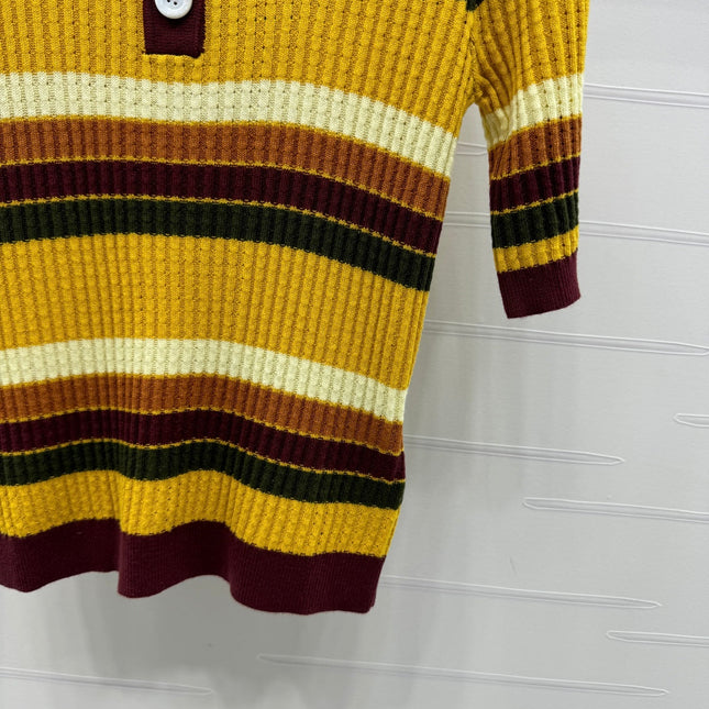 GUCCI 25S SHORT SLEEVE STRIPED POLO SHIRT 264081