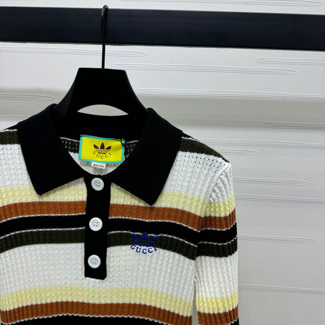 GUCCI 25S SHORT SLEEVE STRIPED POLO SHIRT 264080