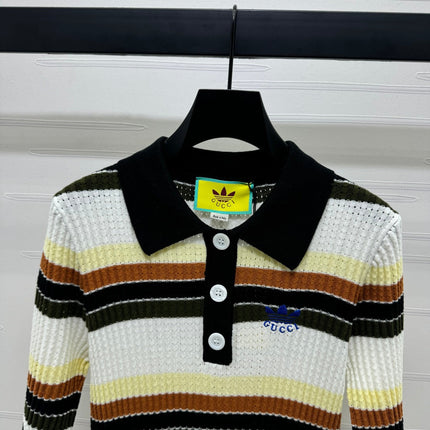 GUCCI 25S SHORT SLEEVE STRIPED POLO SHIRT 264080