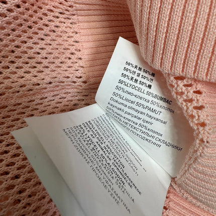 PRAD 25S HOLLOW KNIT SHORT SLEEVE TOP 264136