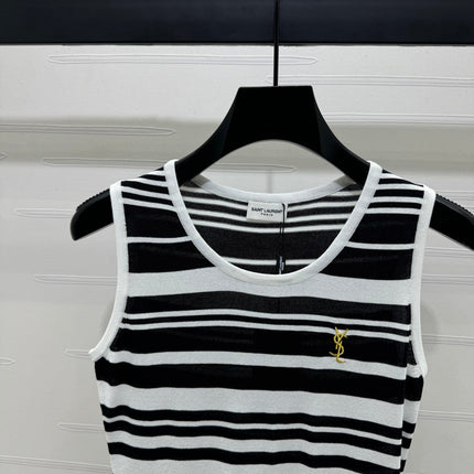 YSL 25S WHITE COLLARED TANK TOP 264089