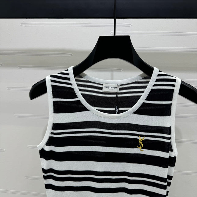 YSL 25S WHITE COLLARED TANK TOP 264089