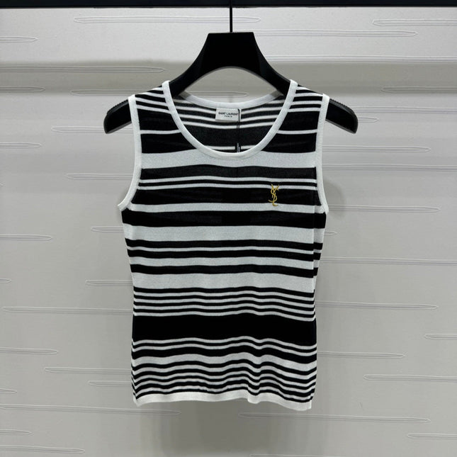 YSL 25S WHITE COLLARED TANK TOP 264089