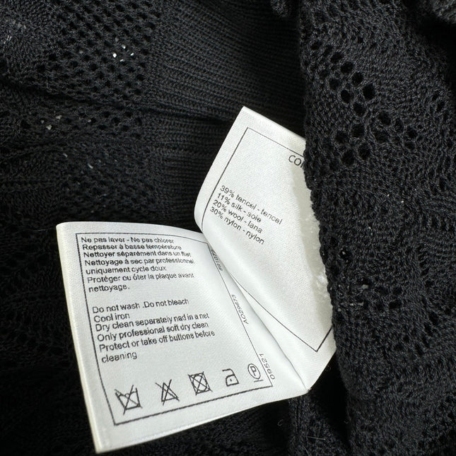 CHANEL 25S HOLLOW KNIT SHORT SLEEVE TOP 264151