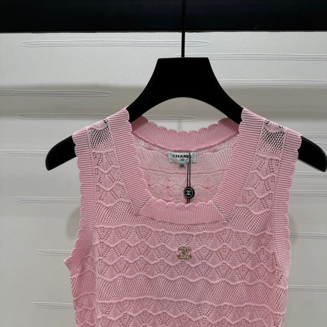 CHANEL 25S HOLLOW KNIT VEST 264158