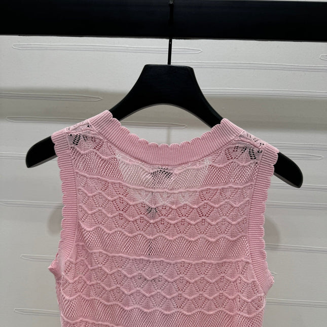 CHANEL 25S HOLLOW KNIT VEST 264158
