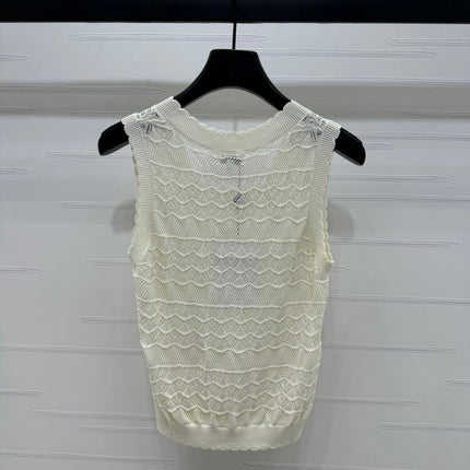 CHANEL 25S HOLLOW KNIT VEST 264154
