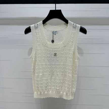 CHANEL 25S HOLLOW KNIT VEST 264154
