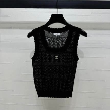 CHANEL 25S HOLLOW KNIT VEST 264156