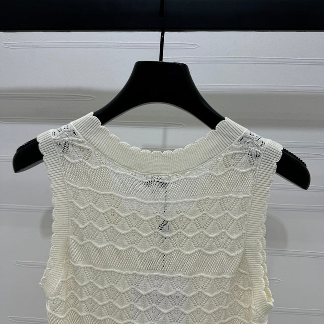 CHANEL 25S HOLLOW KNIT VEST 264154