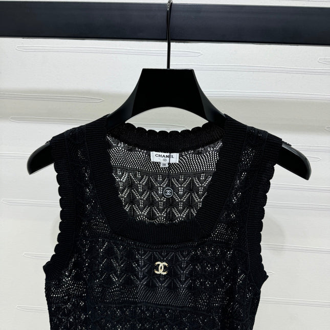 CHANEL 25S HOLLOW KNIT VEST 264156