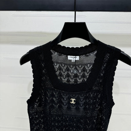 CHANEL 25S HOLLOW KNIT VEST 264156