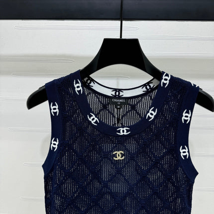 CHANEL 25S DIAMOND HOLLOW KNIT VEST 264031