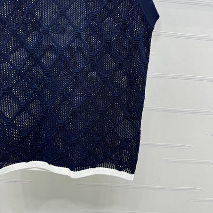 CHANEL 25S DIAMOND HOLLOW KNIT VEST 264031